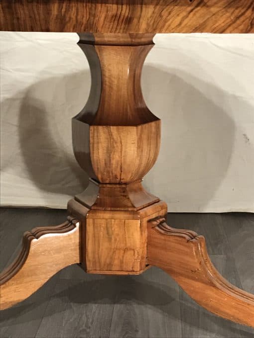 Biedermeier walnut Center table- detail of base- styylish