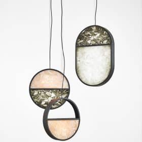 Oval Pendant Light, Geometric, Hand Made