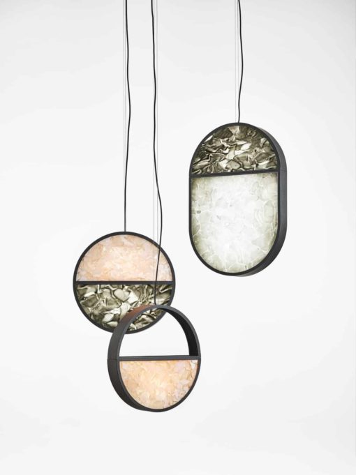 Round Pendant light- combined with other shapes and earth colors- Styylish