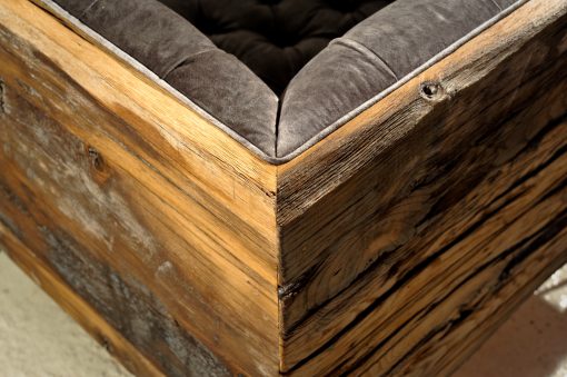 Reclaimed wood- backside corner of armchair- styylish