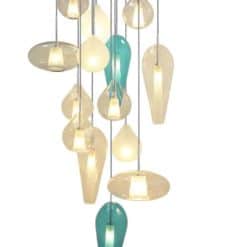 Hand blown pendant lights beige and blue- Styylish