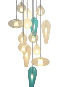 Hand blown pendant lights beige and blue- Styylish
