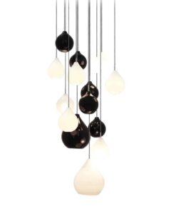 Murano Glass Pendant Light-black and white- Styylish