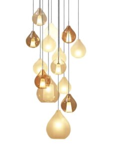 Murano Glass Pendant Light- grey, white, brown- Styylish