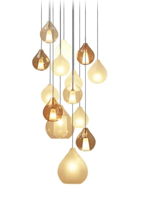 Murano Glass Pendant Light- grey, white, brown- Styylish