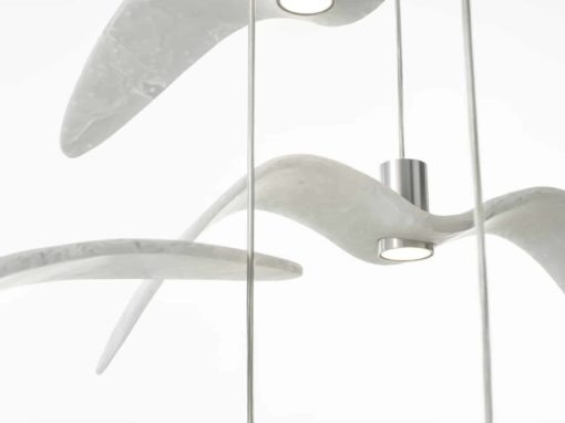 Night Bird pendant light- detail of opal lights- styylish