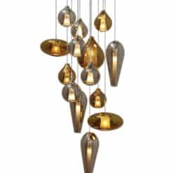 Hand blown pendant lights gold and grey- Styylish