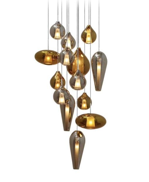 Hand blown pendant lights gold and grey- Styylish