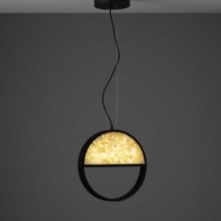 Round Pendant light- in yellow glass- Styylish