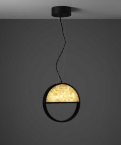 Round Pendant light- in yellow glass- Styylish