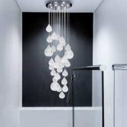 Murano Glass Pendant Light- example of white diamond shape- Styylish