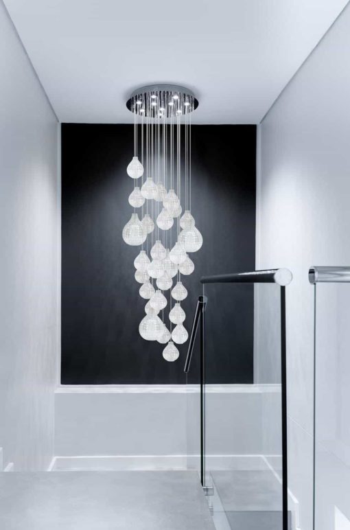 Murano Glass Pendant Light- example of white diamond shape- Styylish