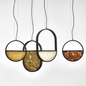 Geometric Pendant light, Oval, 2/3 Top or Bottom, Hand Made