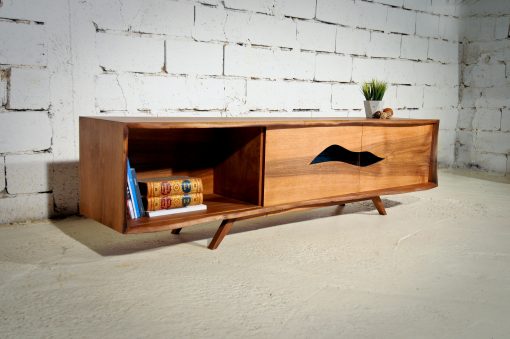 Modern sideboard- walnut with open compartment and doors- styylish