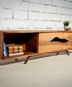 Modern sideboard- walnut with open compartment and doors- styylish