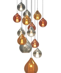 Murano Glass Pendant Light- copper, chrome- Styylish