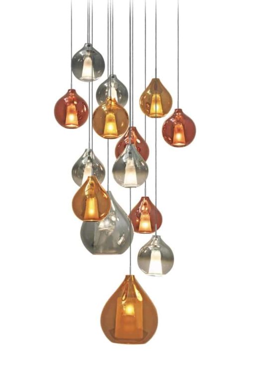 Murano Glass Pendant Light- copper, chrome- Styylish