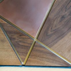 Modern bar cabinet- detail of the wood and copper- styylish