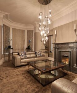 Hand blown glass pendant light- gold and silver- Styylish