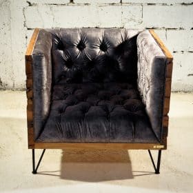 Reclaimed Wood Armchair, European Contemporary Design, Hand Made