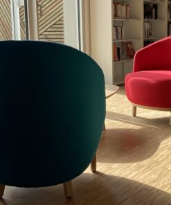 Large Custom made armchair- in red and green- Styylish