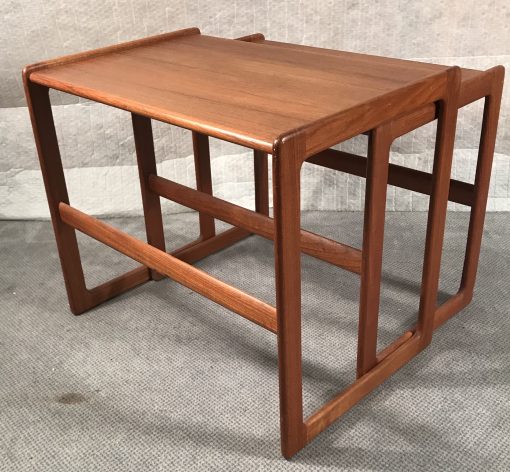 Mid-century Nesting tables- teak wood, three quarter view- Styylish