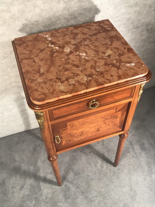 Antique nightstands- top view with the rose colored marble top- styylish