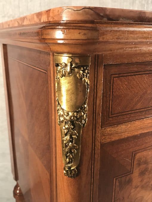 Antique nightstands- detail of the brass fitting in Art Nouveau style- styylish