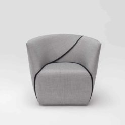 contemporary lounge chair- grey face view- styylish