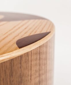 Alessandro Mendini stool- details of the wood inlays- styylish