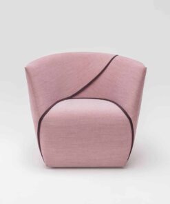 contemporary lounge chair- pink face view- styylish