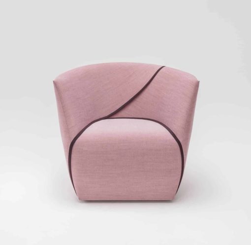 contemporary lounge chair- pink face view- styylish