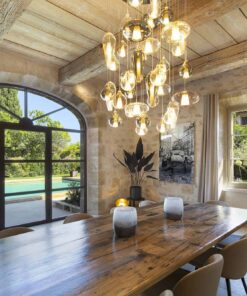 Hand blown pendant lights- view in a summer house in Provence- Styylish