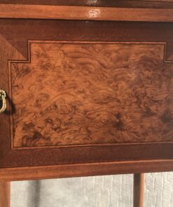 Antique nightstands- detail of the burl wood veneer- styylish