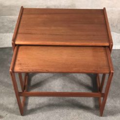 Mid-century Nesting tables- teak wood front view- Styylish