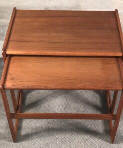Mid-century Nesting tables- teak wood front view- Styylish