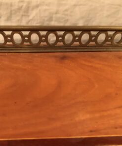 Antique Cherry Desk- detail of brass open work decoration- styylish