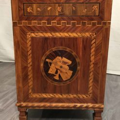 Neoclassical Dresser- king wood with marquetry-sideview with medallion- Styylish