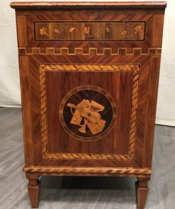 Neoclassical Dresser- king wood with marquetry-sideview with medallion- Styylish
