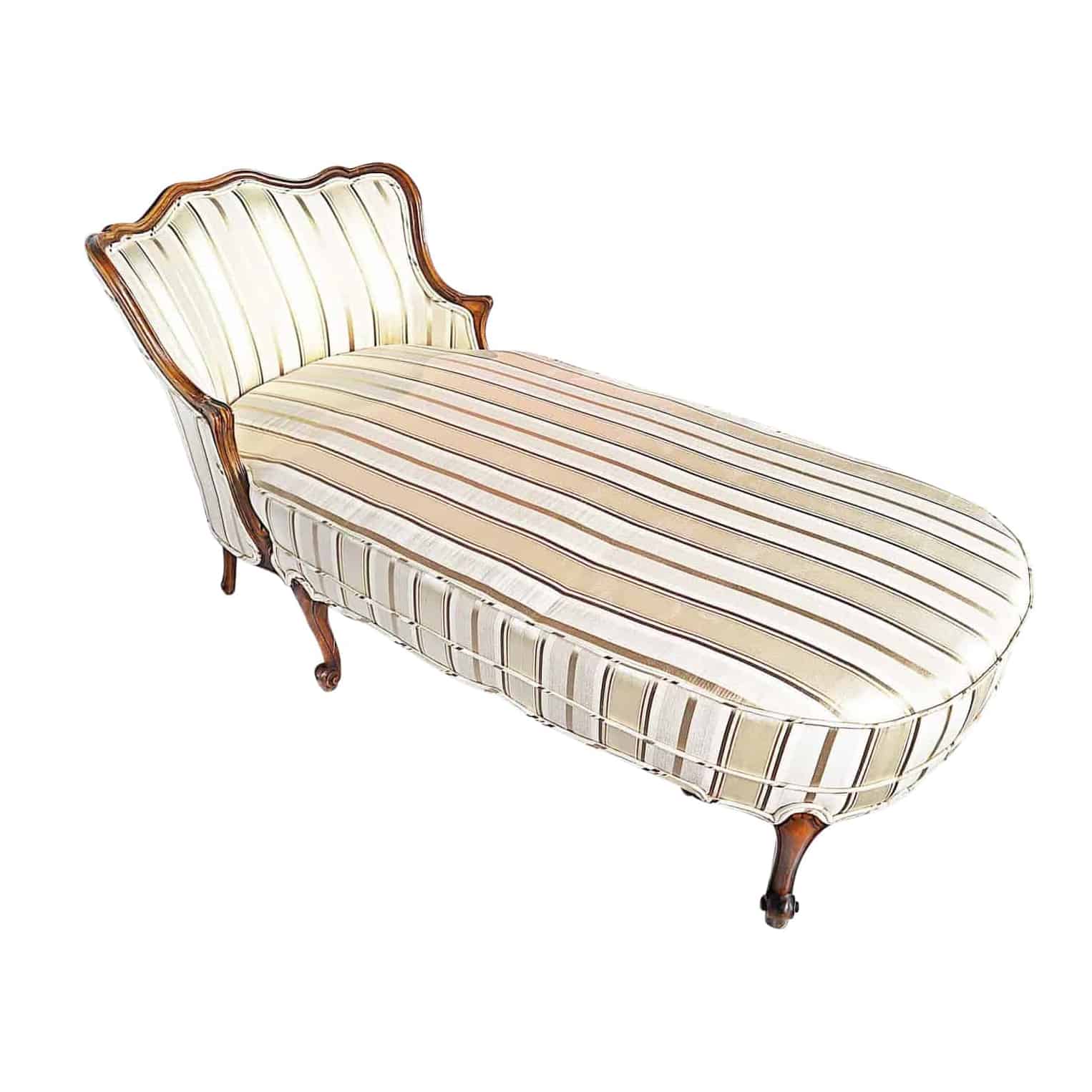 Chaise Longue- with striped silk fabric- styylish