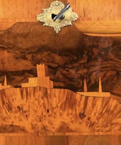 Baroque Cabinet- detail of the marquetry on the writing flap- styylish