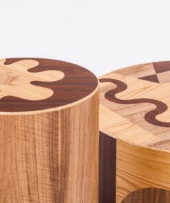 Contemporary coffee table- detail view with stool- Styylish