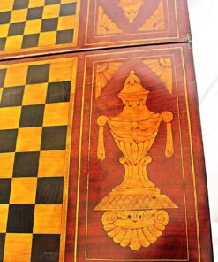 Dutch Game Table- detail of the marquetry- styylish