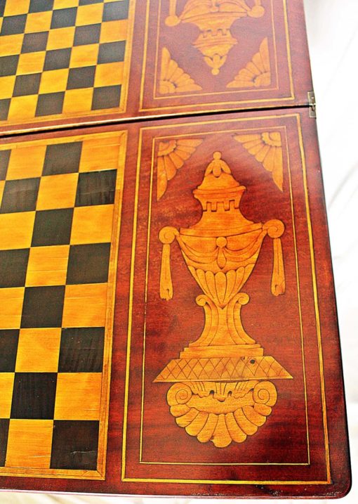 Dutch Game Table- detail of the marquetry- styylish