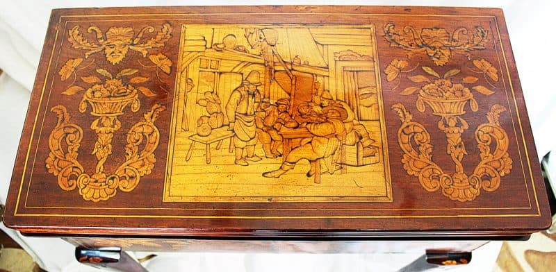 Dutch Game Table- view of picture on top of the table- styylish