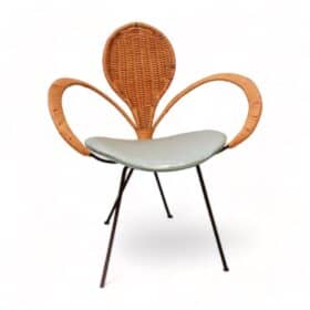 Mid-Century Style Rattan Ribbon Chair