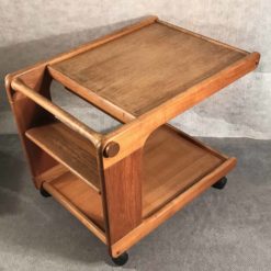 Mid century tea cart- view from the back and the right side- styylish