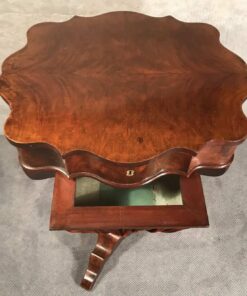 Mahogany Biedermeier Sewing Table- top view- styylish
