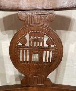 Rustic chairs- view of the carved back- styylish