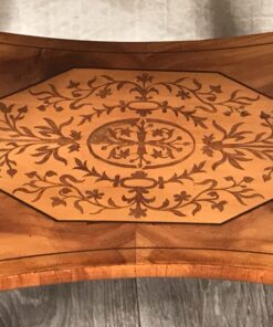 Antique Sewing Table- Biedermeier period- Detail of the lower shelf with intarsia- Styylish
